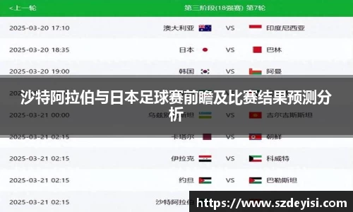 沙特阿拉伯与日本足球赛前瞻及比赛结果预测分析